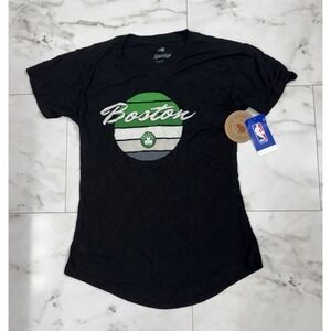 BOSTON CELTICS NBA Licensed Sportique Women's Black T-Shirt Shirt Size (M) NWT‎